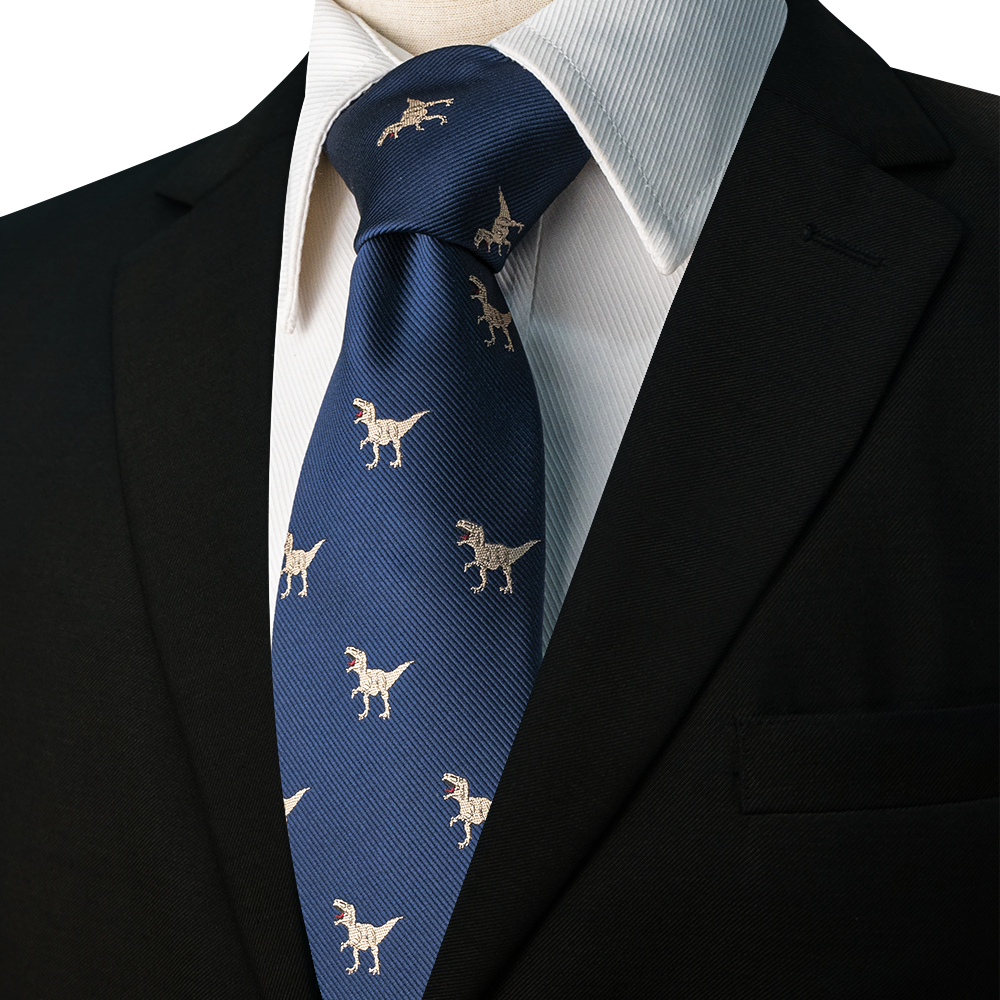 EASTEPIC 8 ซม.สีแดงสีฟ้า Jacquard TIES สําหรับผู้ชายเนคไทผู้ชายคุณภาพอุปกรณ์เสริมธุรกิจของขวัญ Fox Dragon Flamingo Snail เป็ดสัตว์