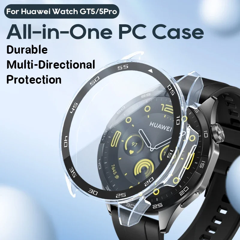 PC Case For HUAWEI Watch GT4 5 Full Coverage 46MM Protective Cover Bumper Shell Screen Protector For Huawei Watch GT5 Pro