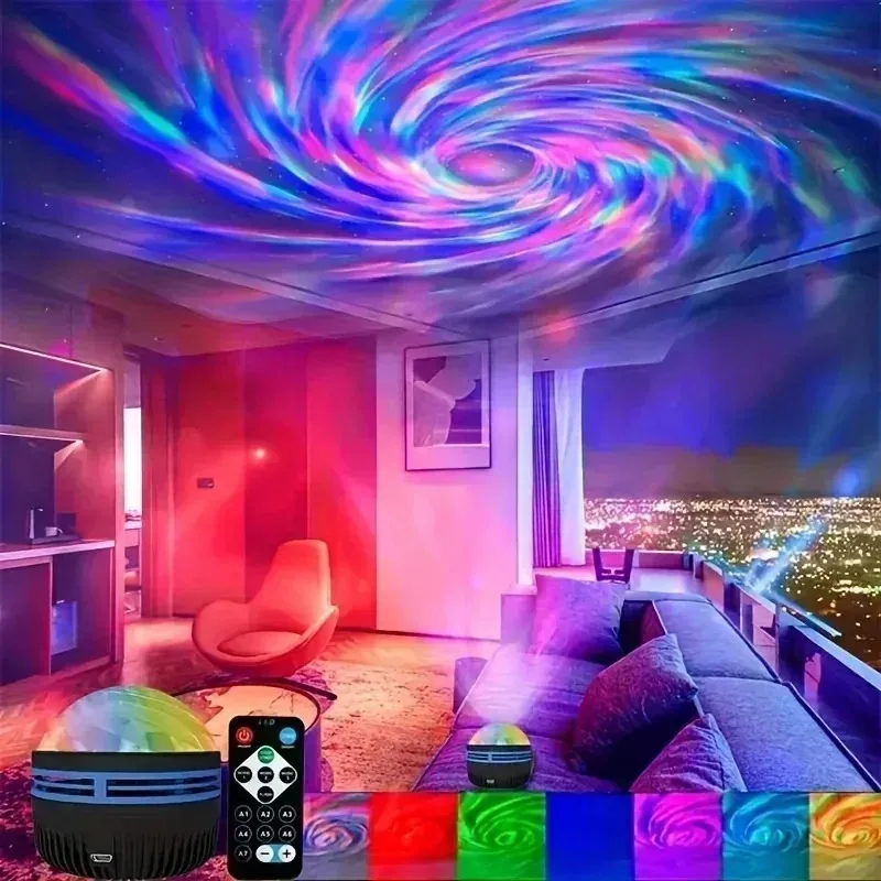 Projecteur LED de galaxie enchantée, veilleuse lumineuse, ciel étoilé, télécommande, intensité variable, décoration de fête de noël pour chambre d'enfants