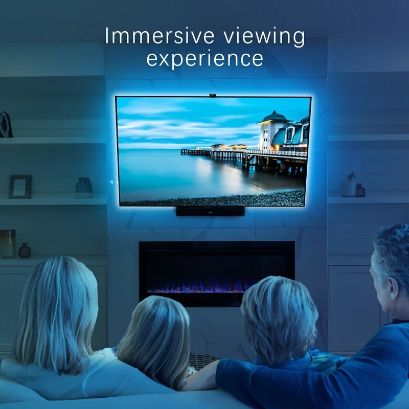 Bluetooth APP Control TV Screen Backlight RGBIC Light Strip Color Picking Sync with 55-75Inch Monitor Game Atmosphere Lamp Tape