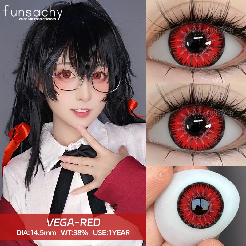 FUNSACHY 1 ペア吸血鬼コスプレコンタクトレンズ目アニメロールプレイングコンタクトレンズ化粧品カラフルな多色の目の瞳