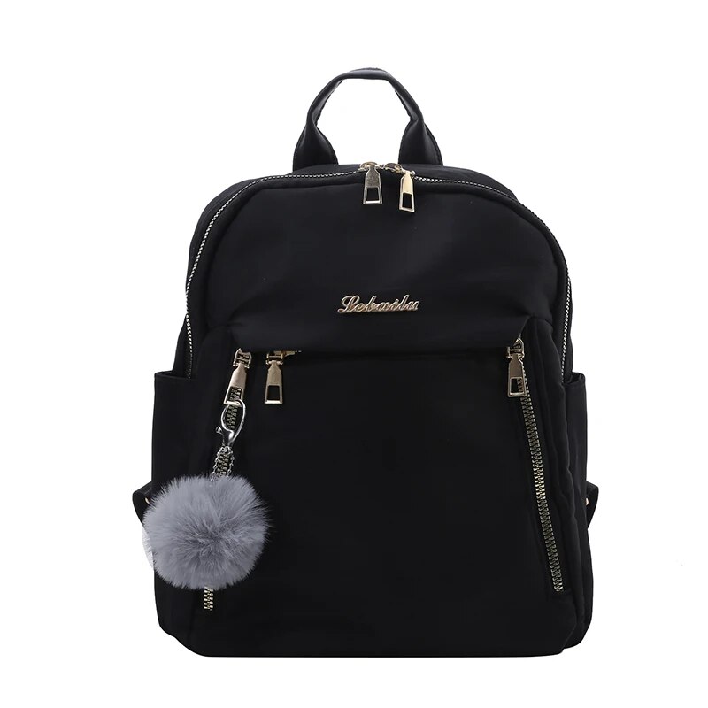 Sacs à dos simples de grande capacité pour femmes, sac de voyage noir solide, cartable étudiant Harajuku, sacs unisexes, High Street, nouveau