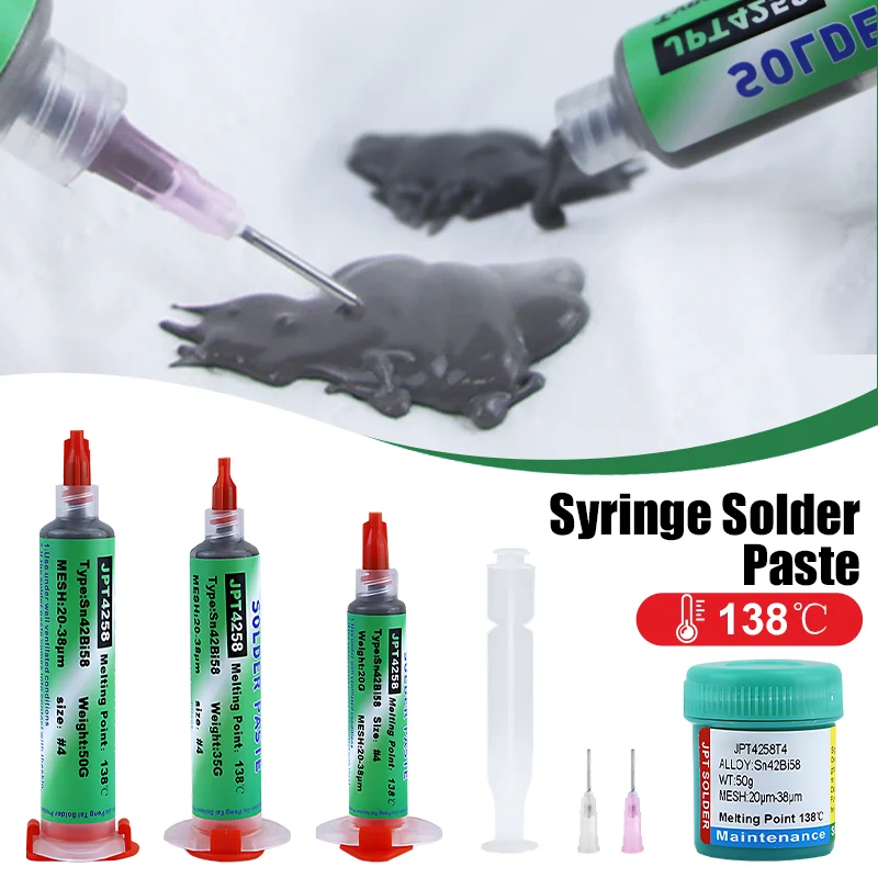 Sn42bi58 Smd Welding Paste，Repair Solder Paste Lead-free Syringe No Clean Solder Paste Low Temperature Repair Welding Paste New