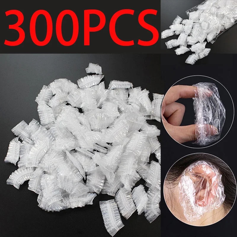 300 sztuk unisex jednorazowe nauszniki fryzjerskie nauszniki wodoodporne przezroczyste ochrona uszu wanna prysznic nauszniki akcesoria do czyszczenia