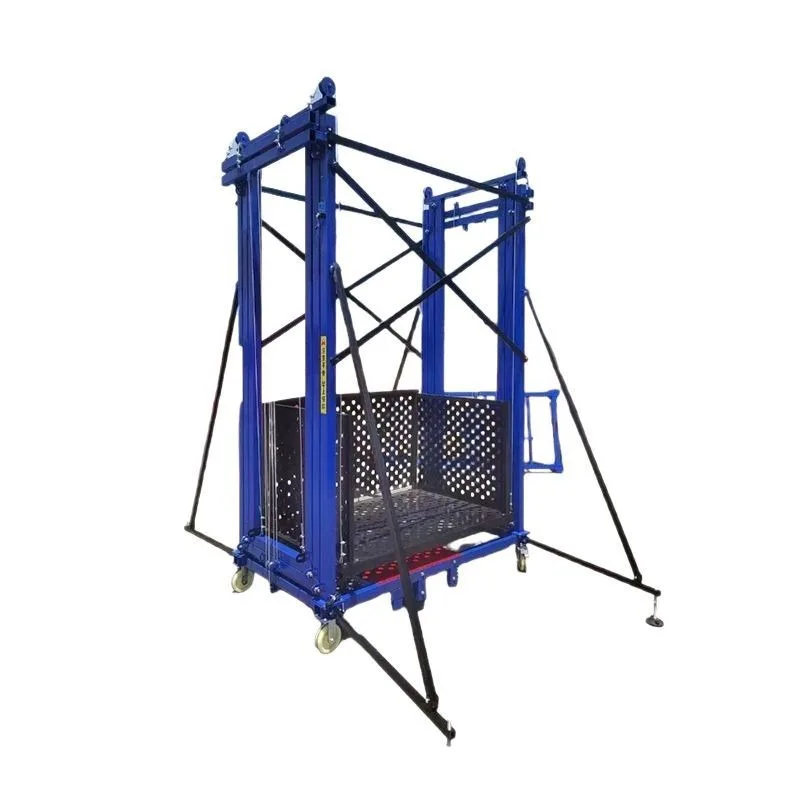 전동 이동식 비계 리프트 500KG 용량 2M 3M 4M 5M 8M 높이 리모컨 접이식 플랫폼 건설 작업용