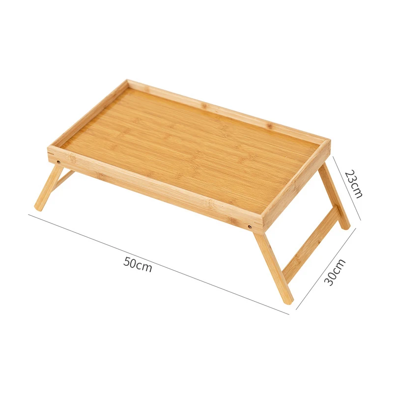 Bed Tray Table Folding Legs Portable Breakfast Tray for Sofa Eating, Drawing, Platters Bamboo Serving Lap Desk Snack Tray