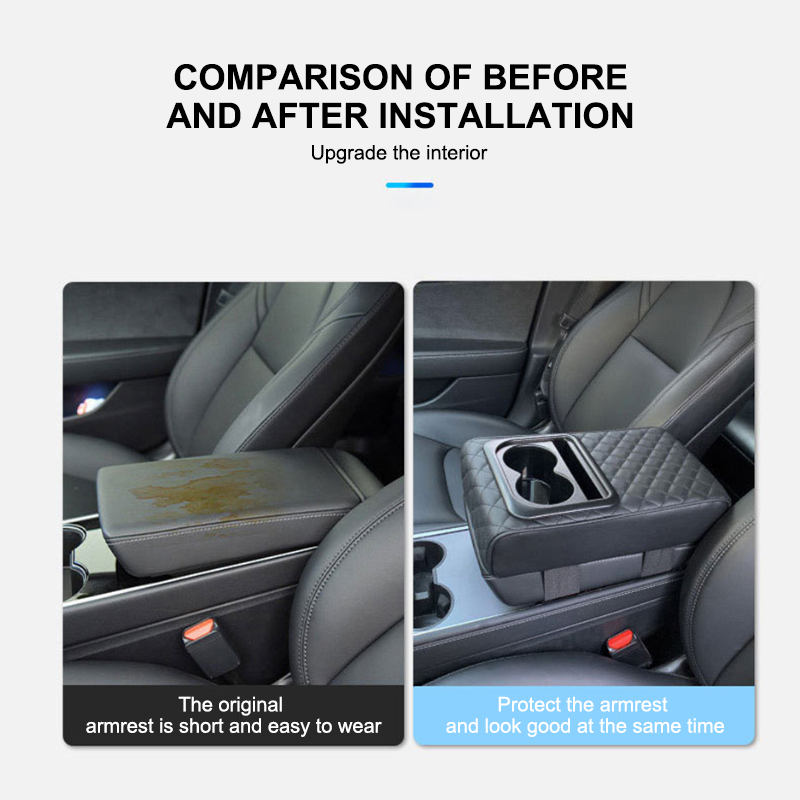 Naaister Auto Armsteun Box Kussen Pu Lederen Dikke Middenconsole Cover Elleboogsteun Universele Auto Armsteun Pad Opbergdoos