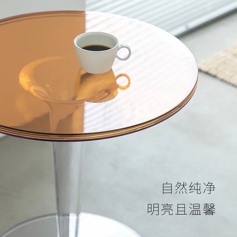 Mesa acrílica transparente nórdica, criativa, cristal, acrílico, café para sala de estar, móveis pequenos para lateral da cama