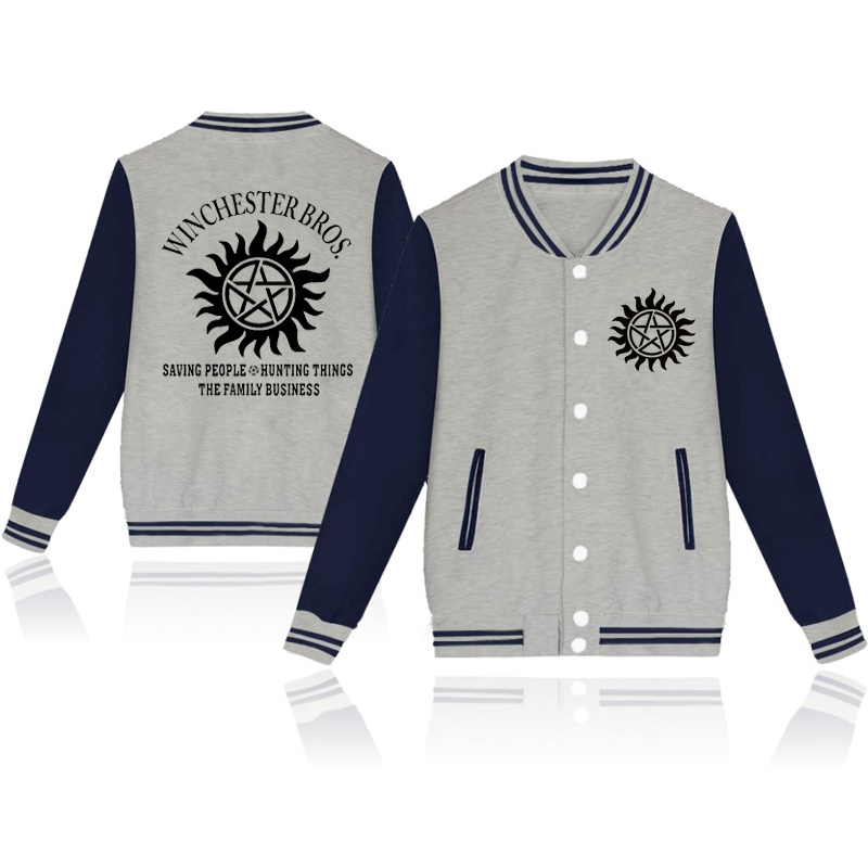 Neue Supernatural Baseball Jacke Männer/Frauen Mode Baumwolle Baseball Jersey Casual Langarm Jacke Jacke
