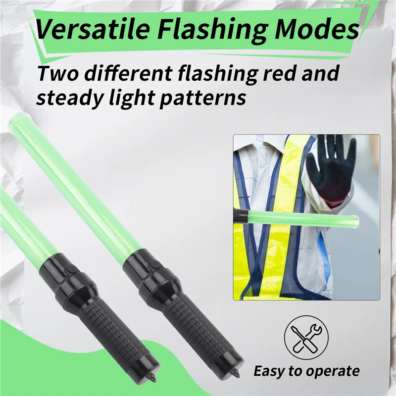 A19F-4Pack varinha de tráfego 54cm led varinha de controle de tráfego varinha de luz de segurança com 2 modos de piscamento varinha de sinal de marshaling de ar