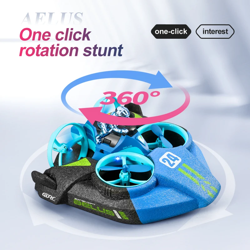 4DRC ミニ RC ドローン高度保持ヘッドレスモード 3 で 1 海陸空飛行 2.4 グラムリモコン Quadcopter ボート RC ヘリコプターのおもちゃ