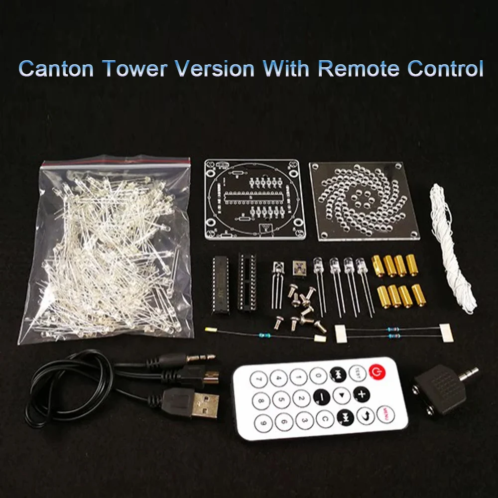 DIY Electronic Soldering Kit LED Colorful Canton Tower Lightcube 16*16 Electronics Practical Training Soldering