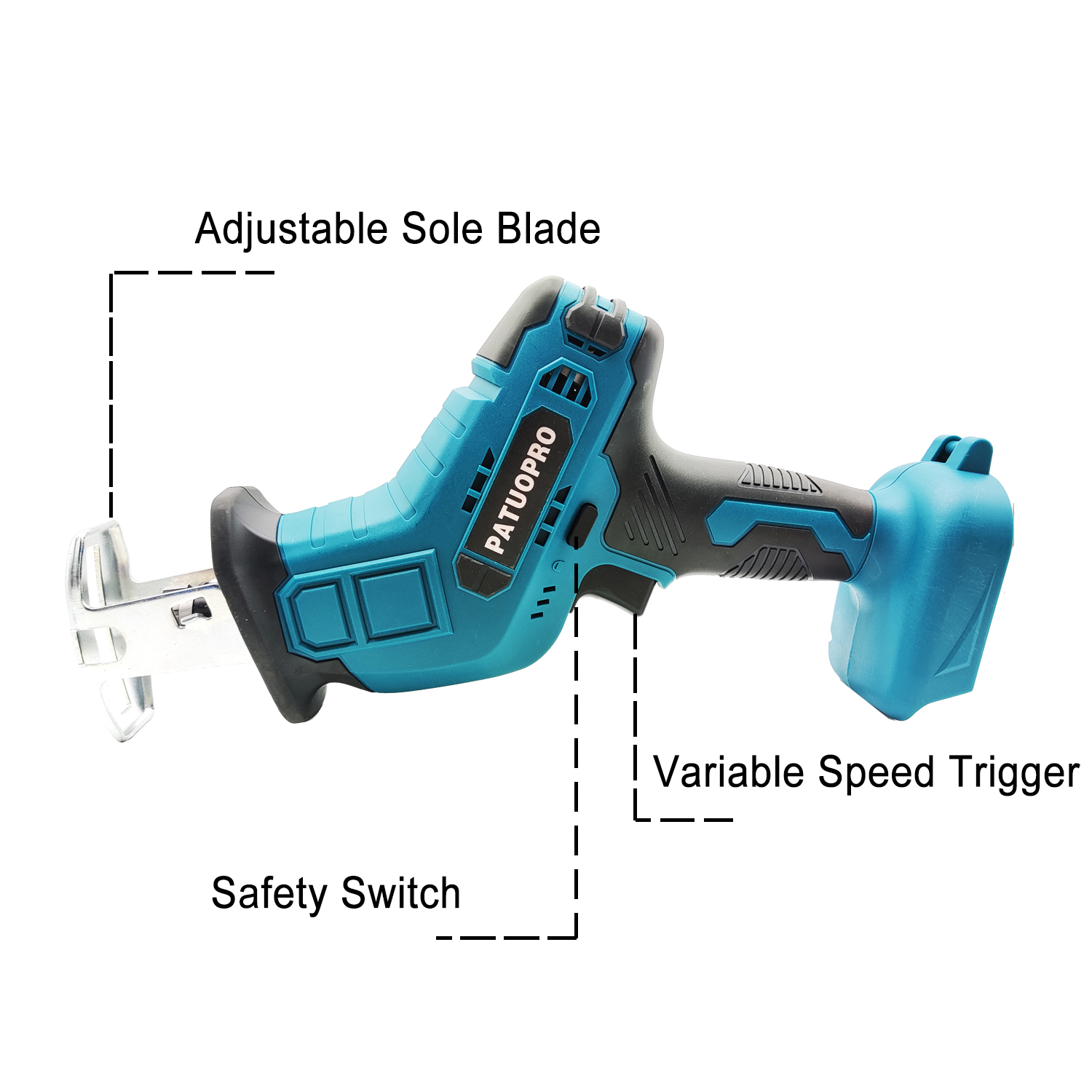 Sega alternativa a batteria Sega elettrica a velocità regolabile da 18 V Taglio di tubi metallici per legno adatta a batteria Makita da 18 V (senza batteria)
