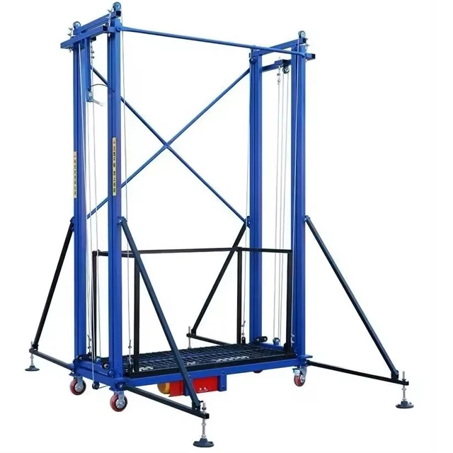 Plataforma elevadora de andamio eléctrica plegable, elevador de andamio eléctrico de 10m y 500kg