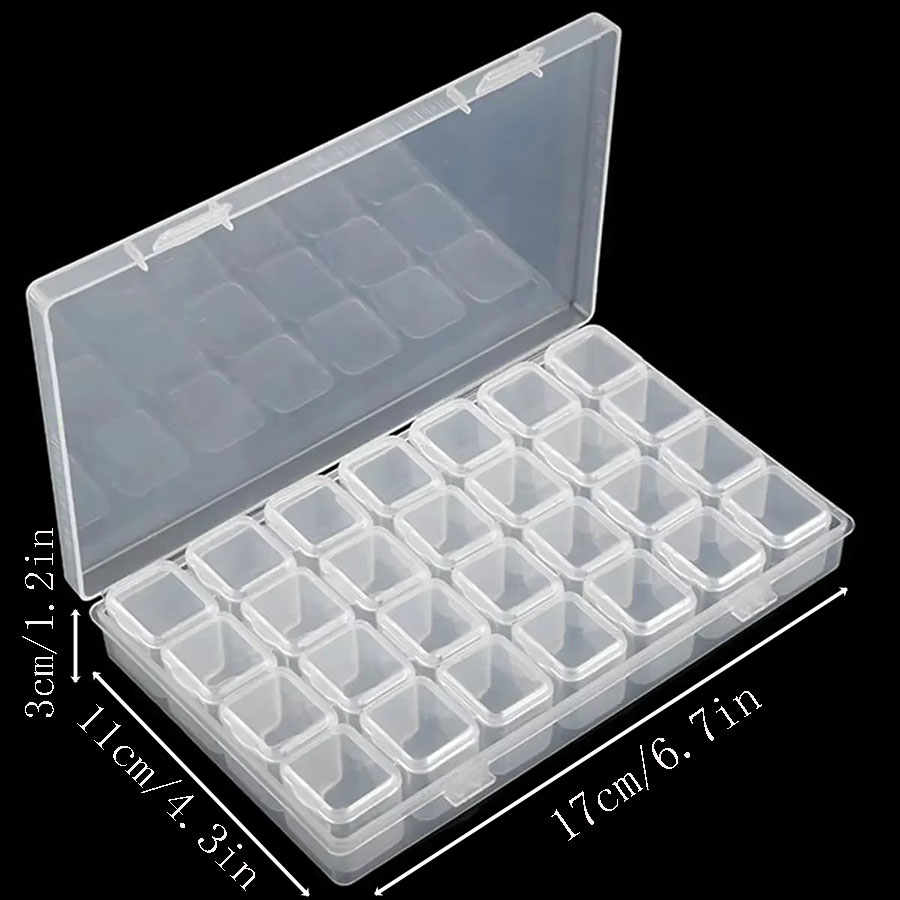 1pc 28/32/48/56/64 スロットプラスチック収納ボックス、 DIY ダイヤモンド塗装ビーズチャームジュエリーアクセサリーオーガナイザーボックス