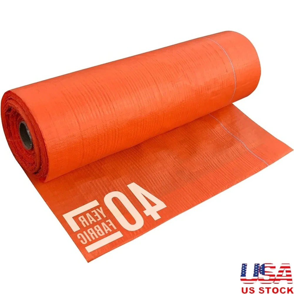 Orange Weed Barrier Landscape Fabric Heat Reflecting Ground Cover Heavy Duty Erosion Control UV Resistant Durable Gardens