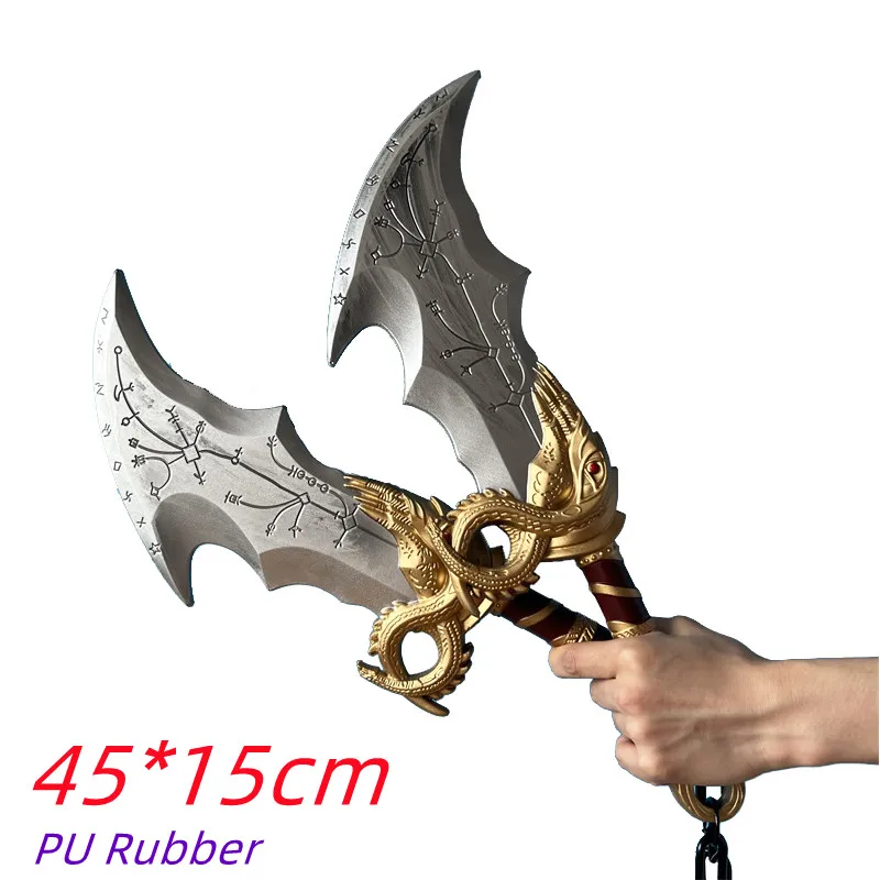 God of War 4 Athena ใบมีด Tomahawk Chained คอสเพลย์ขวาน Prop อาวุธบทบาทเล่น Ghost Leviathan Chaos ขวานความปลอดภัย PU รุ่น
