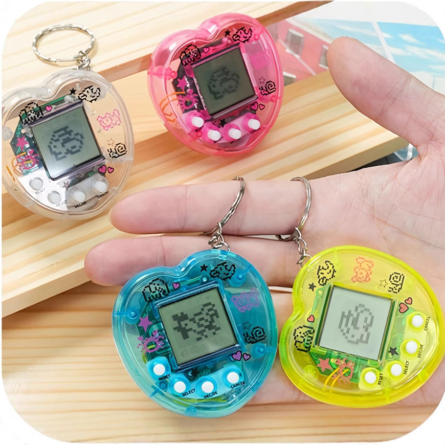 Электронные домашние животные в форме сердца Тамагочи Ностальгический виртуальный кибер Цифровые забавные цифровые игрушки с животными Ручная игра Цифровая игрушка для домашних животных