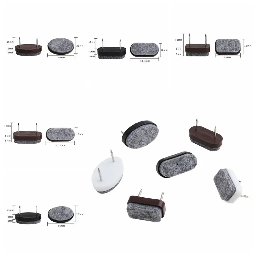 10pcs Furniture Slides Pads Felt Pad Floor Scratch Protector Mat Chair Leg Non-slip Sofa Foot Nails DIY Furniture Accessories
