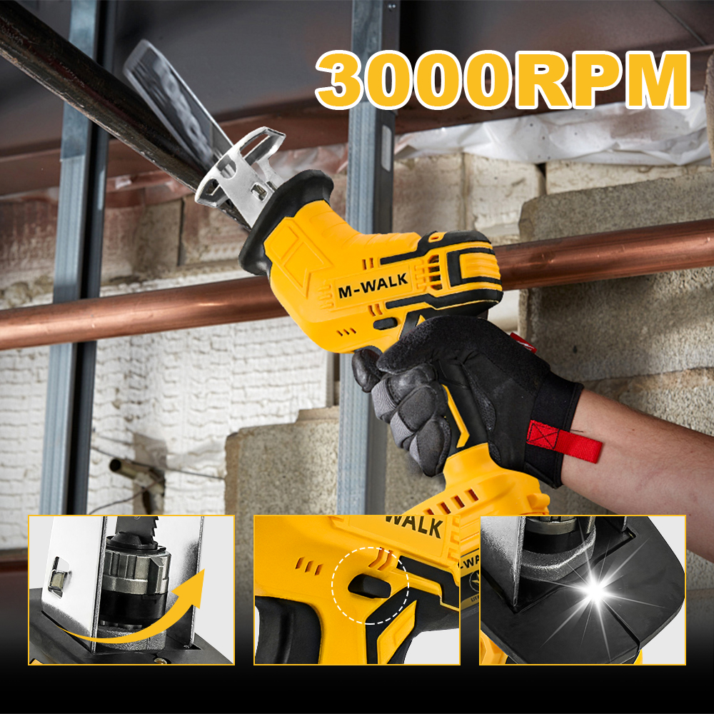 Para Dewalt, Pin de batería de 20V, sierra recíproca eléctrica inalámbrica, motosierra eléctrica, sierra de sable, sierra de corte de Metal y madera, herramientas eléctricas