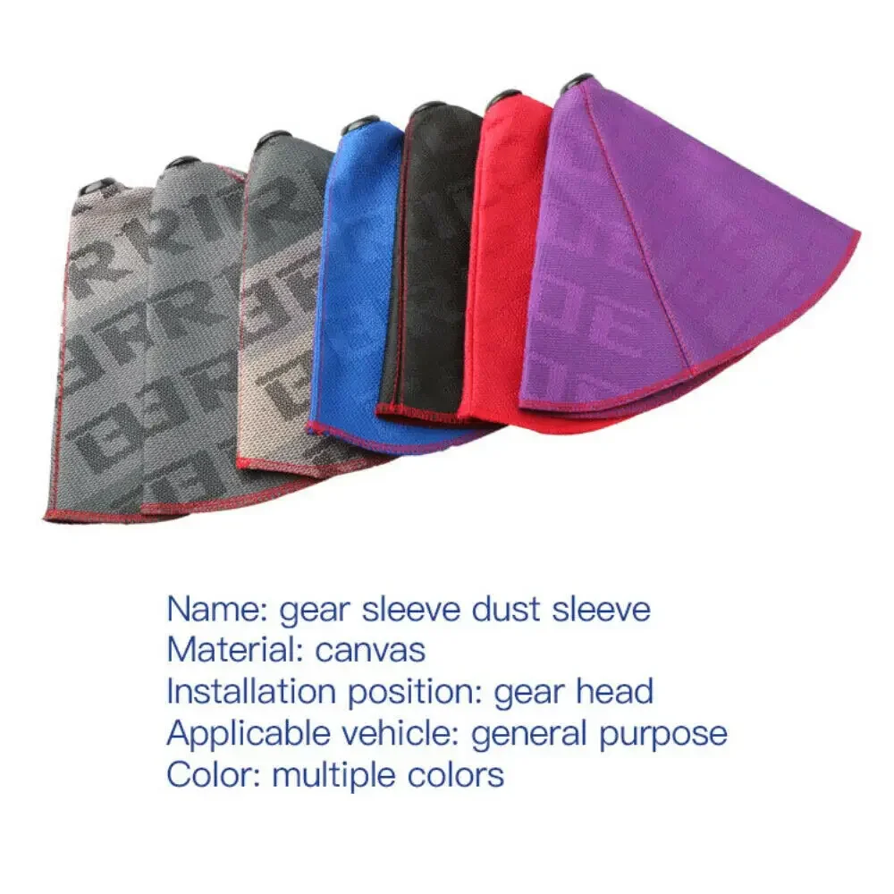 Universal jdm Bride Style RECARO High Quality Hyper Fabric Shifter Boot Shift Knob Cover Collars With Red Stitching