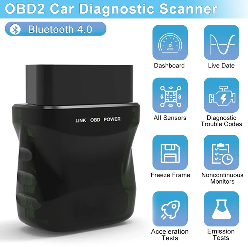 ELM327 nowy Bluetooth 4.0 EOBD/OBD II skaner czytnik kodów wyczyść narzędzie diagnostyczne błędów sprawdź lampkę silnika dla IOS/Android/PC