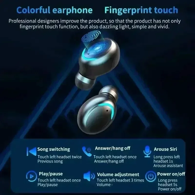 Auriculares TWS F9-5 con Bluetooth, inalámbricos, estéreo Hifi, deportivos, audífonos con micrófono, manos libres