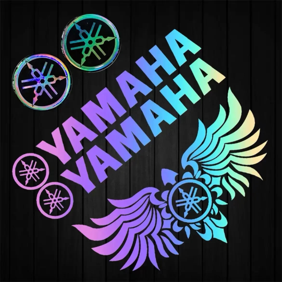 New Yamaha Laser Reflective Stickers Motorcycle Helmet Tail Box Modified Stickers Waterproof Decorative Decals