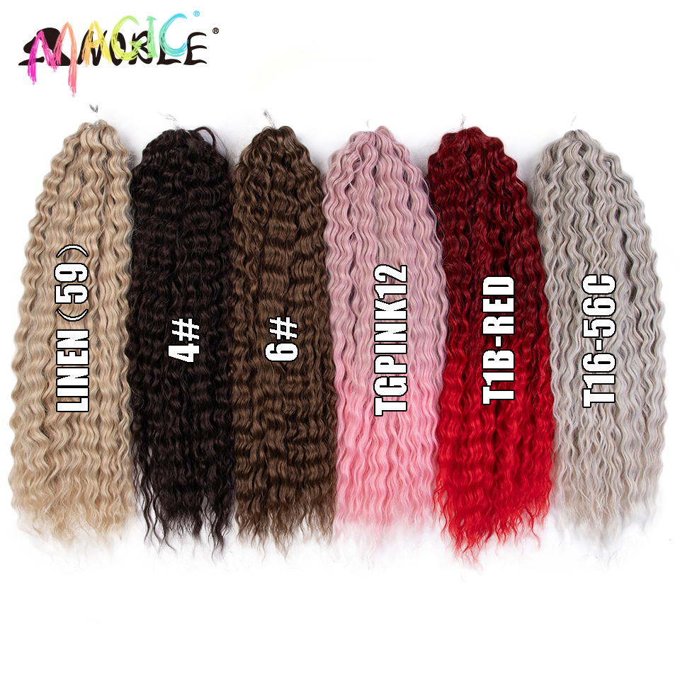 Волшебные крючком локоны для волос, водная волна, твист, синтетическая коса, омбре, блондинка, розовый, 22 дюйма, глубокая волна, плетение волос, наращивание волос