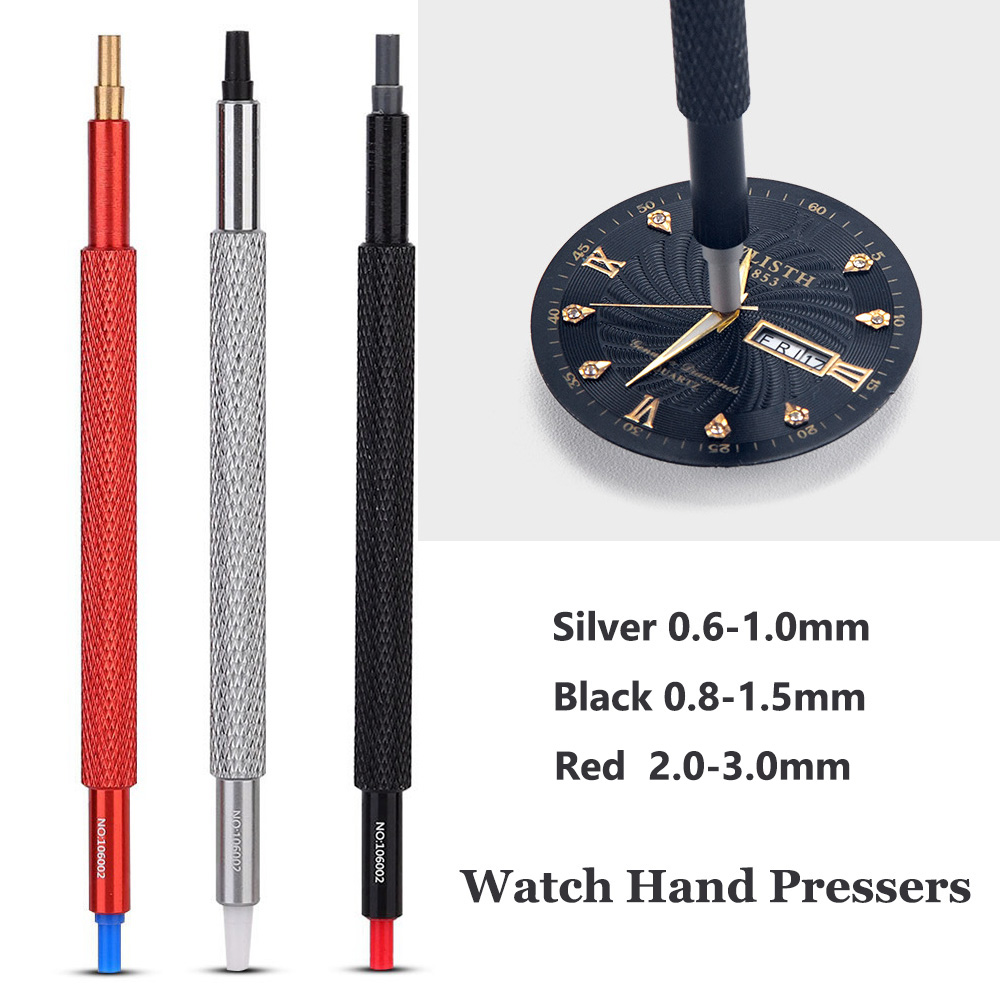 Presseurs à main pour montre, Kit de montage de poussoir, tête en caoutchouc pour montre-bracelet, outils d'aiguille pour outil de réparation d'horloger 3 pièces/lot