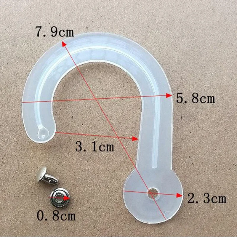 100pcs พลาสติกขนาดใหญ่หัวตะขอ Rivets ผ้าหนัง Swatch ตัวอย่างหัวแขวนยักษ์แขวน J-Hook Secured จอแสดงผลตะขอ