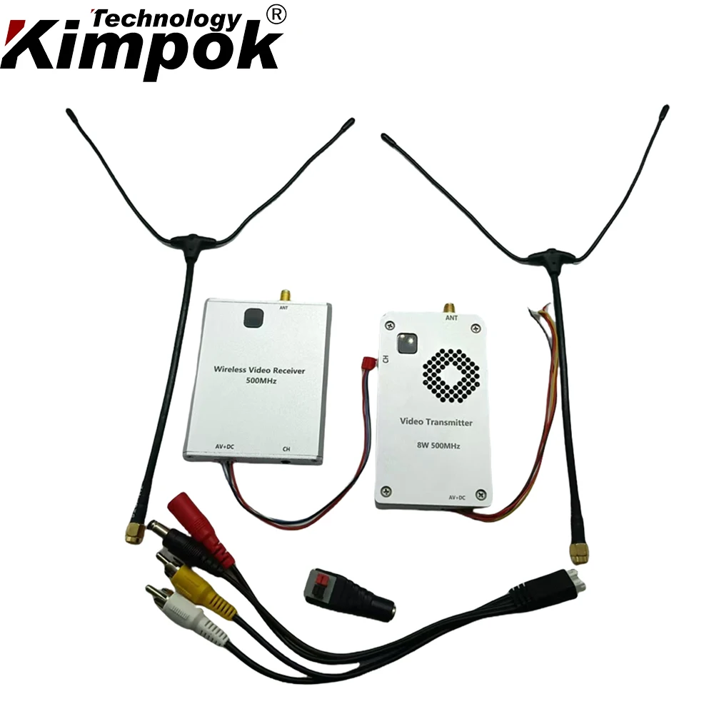 Transmissor e receptor de vídeo sem fio 500Mhz 8W Fpv Link de vídeo com 8 canais