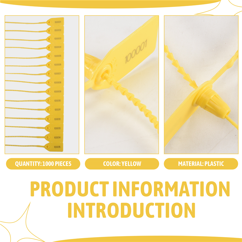 1000 Stück Kunststoff-Tamper-Siegel, Feuerlöscher-Tags, Sicherheits-Tags, Siegel (gelb) – B64A