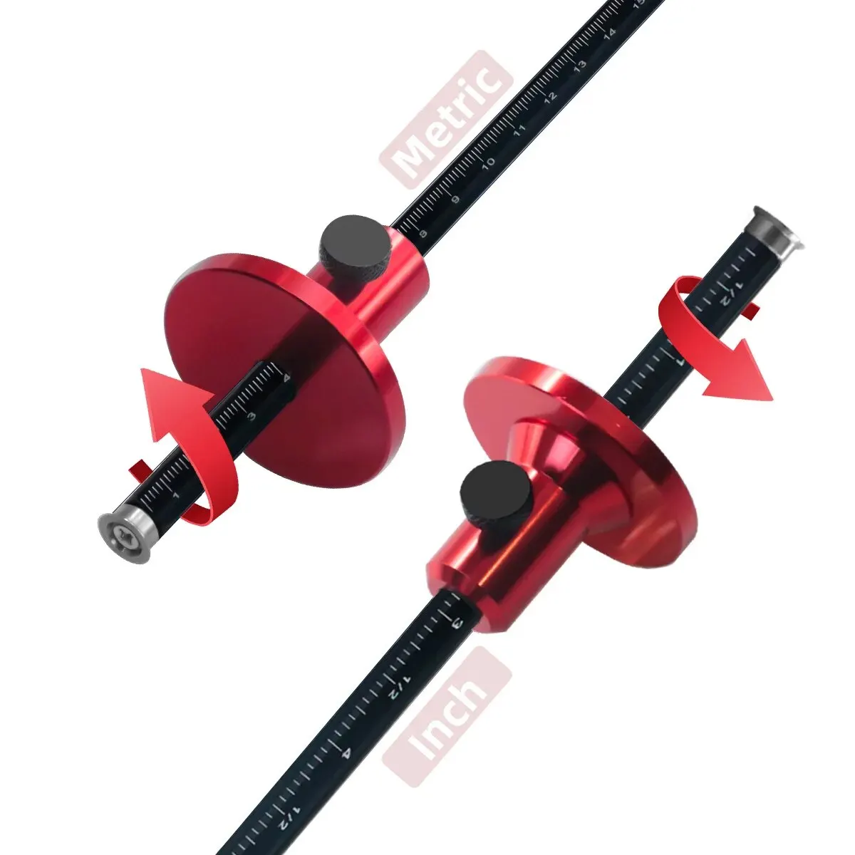 Wielmarkeringsmeter - Houtbewerkingsschrijver - Houtmarkeringsgereedschap met inch- en MM-schaal - Parallelle lijntekening Insteekmeting