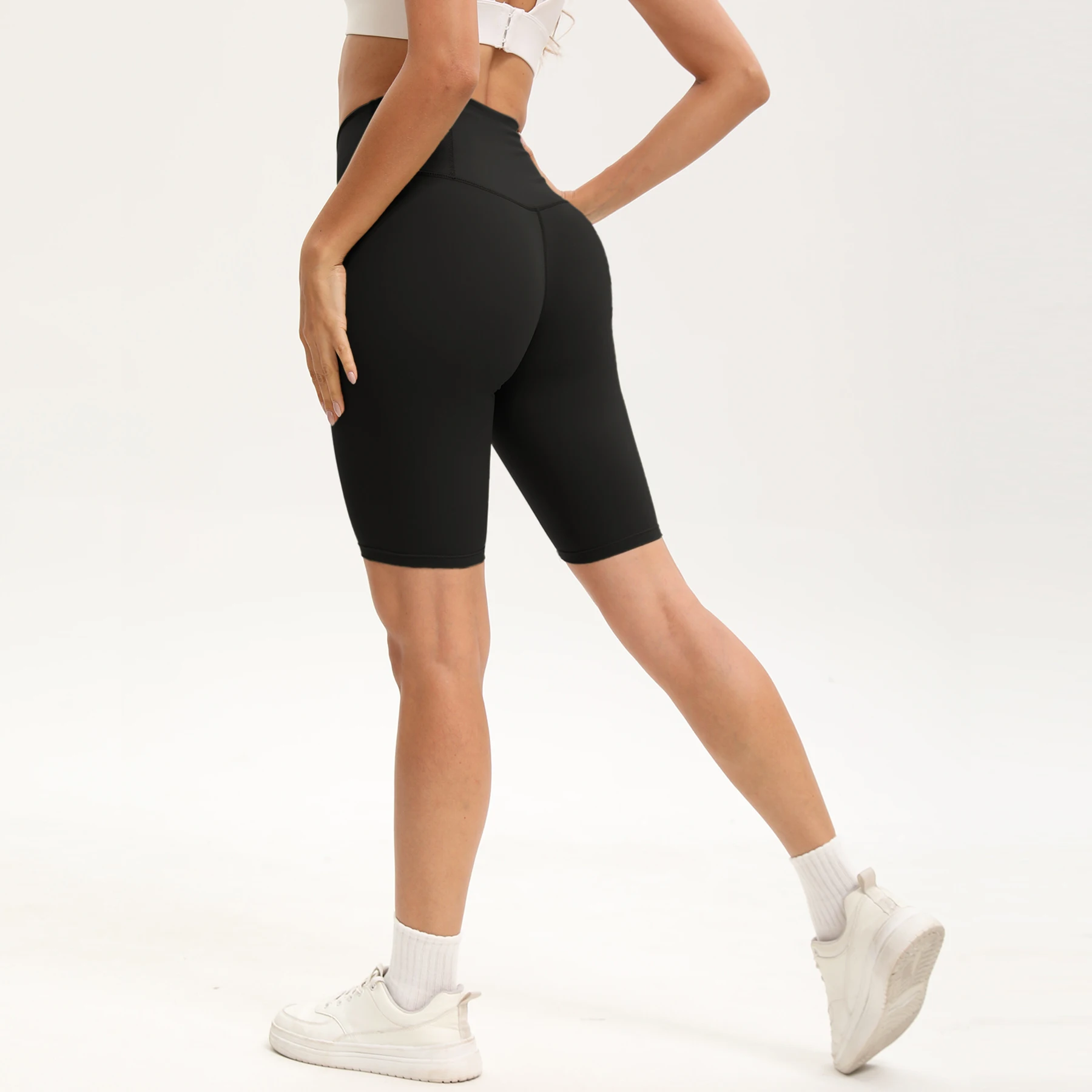 S-XXXL Fahrradshorts für Damen, hohe Taille, 3 Taschen, Workout, Yoga, Shorts, Stretch, Fitnessstudio, Fitness, Komfort, bereit zum Tragen, Activeweanning-Hose