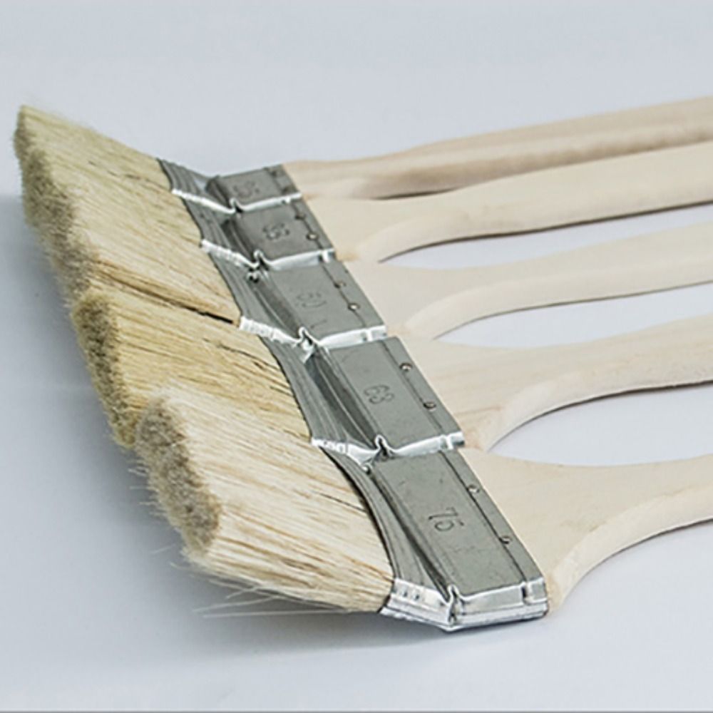Cepillo de pintura marina de codo de mango largo, herramienta de limpieza de pintura de codo de pelo de melena de cerdo mezclado, mango de madera maciza, pintura de pared