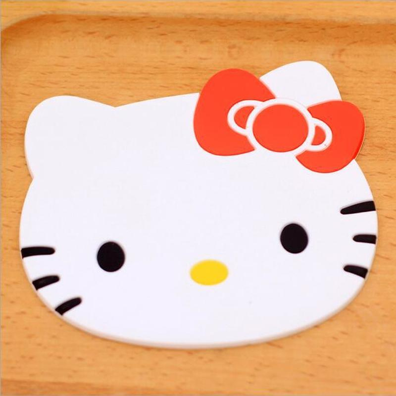 Hello Kitty-Sous-verre isolant de table, créatif et mignon, napperon en polymère, accessoires de cuisine kawaii, cowijk non ald