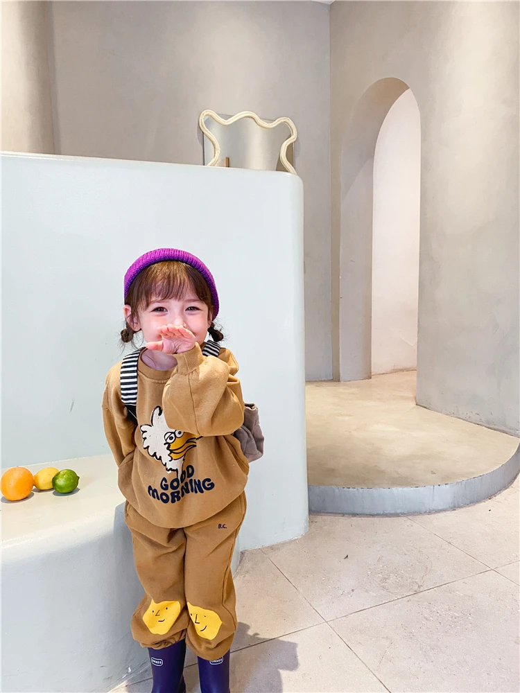Sudadera con capucha de primavera y otoño para niños, sudadera Unisex con estampado de dibujos animados, Top de estilo europeo para niños y niñas