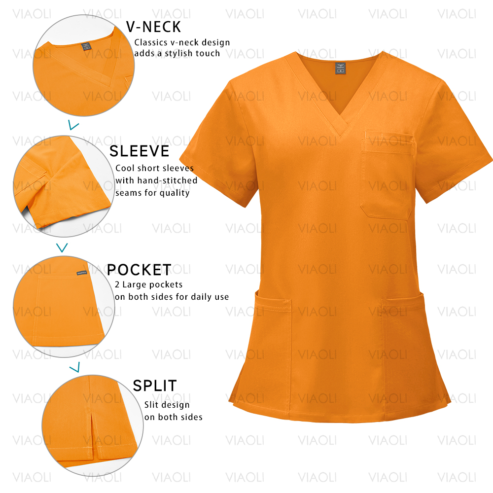 Surgery Overalls High-end Fabric Scrubs Set Medical Uniforms Stretch Scrub Tops Pants With Pocket Nurse Uniforms Beauty Workwear