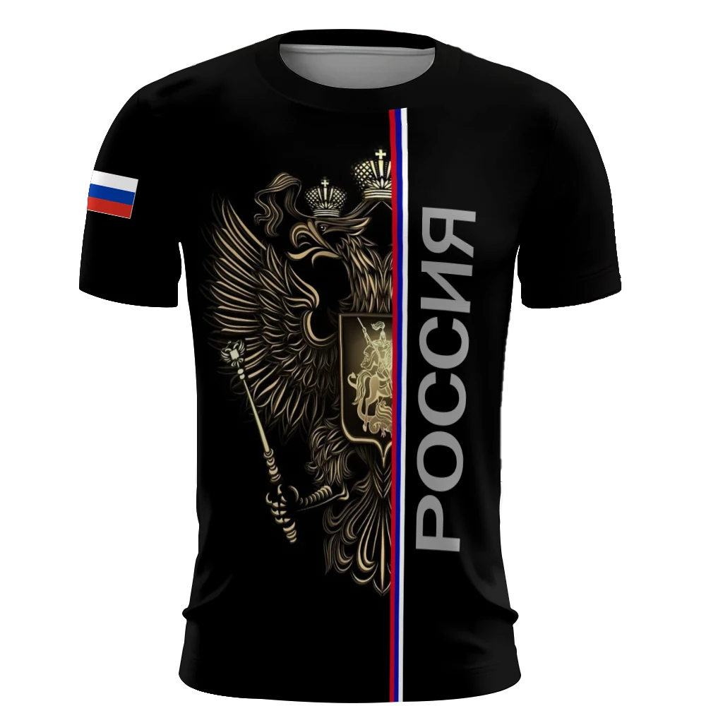 ロシアメンズ Tシャツ 3d ロシア国旗半袖 Tシャツ男性用特大 Tシャツ紳士服夏カジュアルブレススポーツウェア