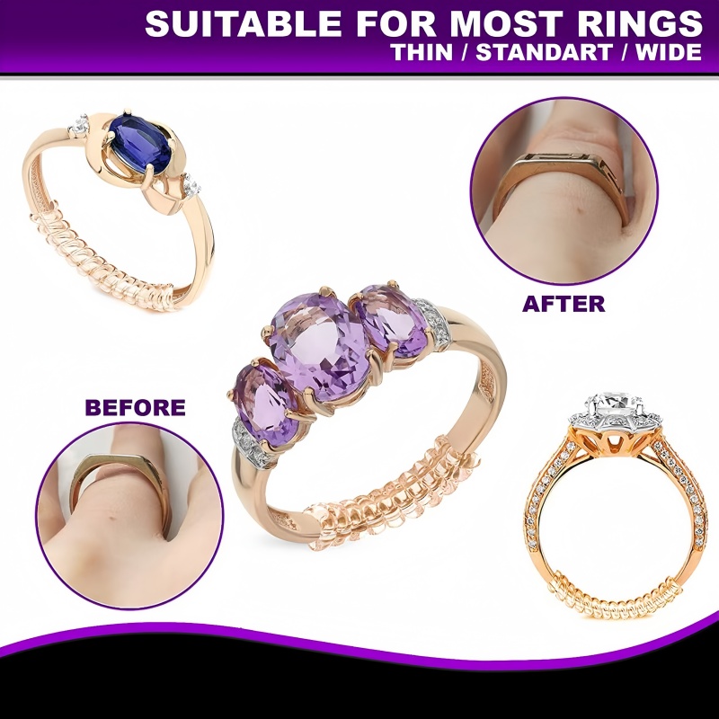 Universal Ring Adjuster - Invisible Anti-Slip No Damage Ring Sizer for All Ring Sizes Jewelry