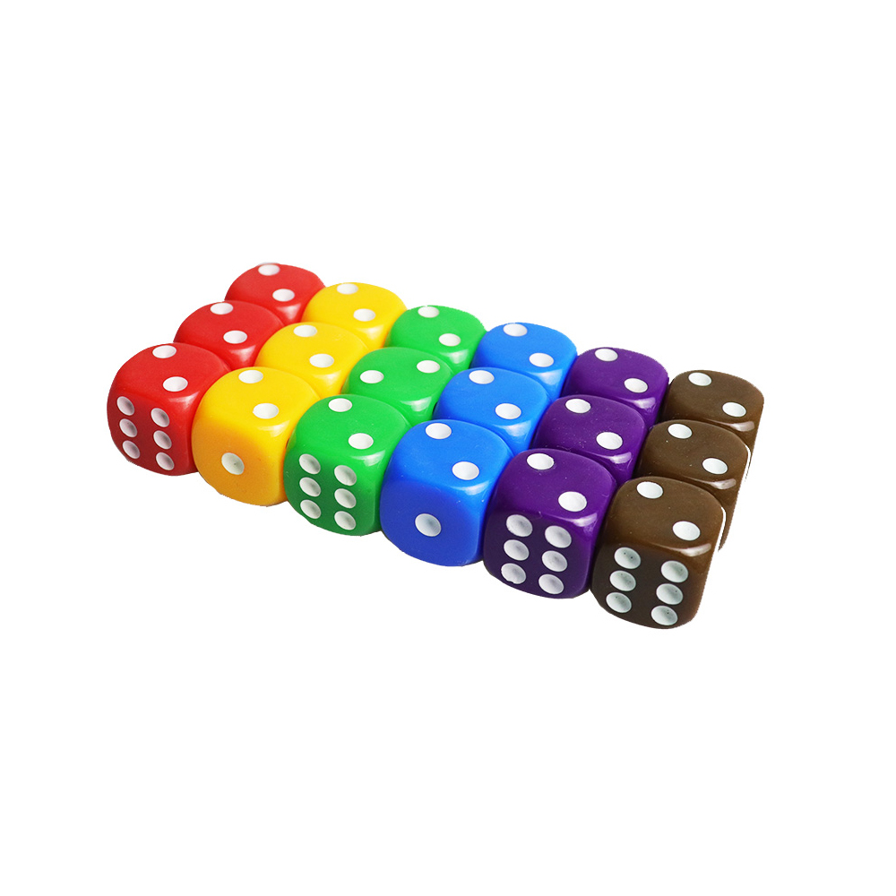 10 unids/pack nuevos dados de puntos acrílicos 16mm esquina redonda Multicolor juego de mesa Mahjong accesorios cubos 1,6 CM