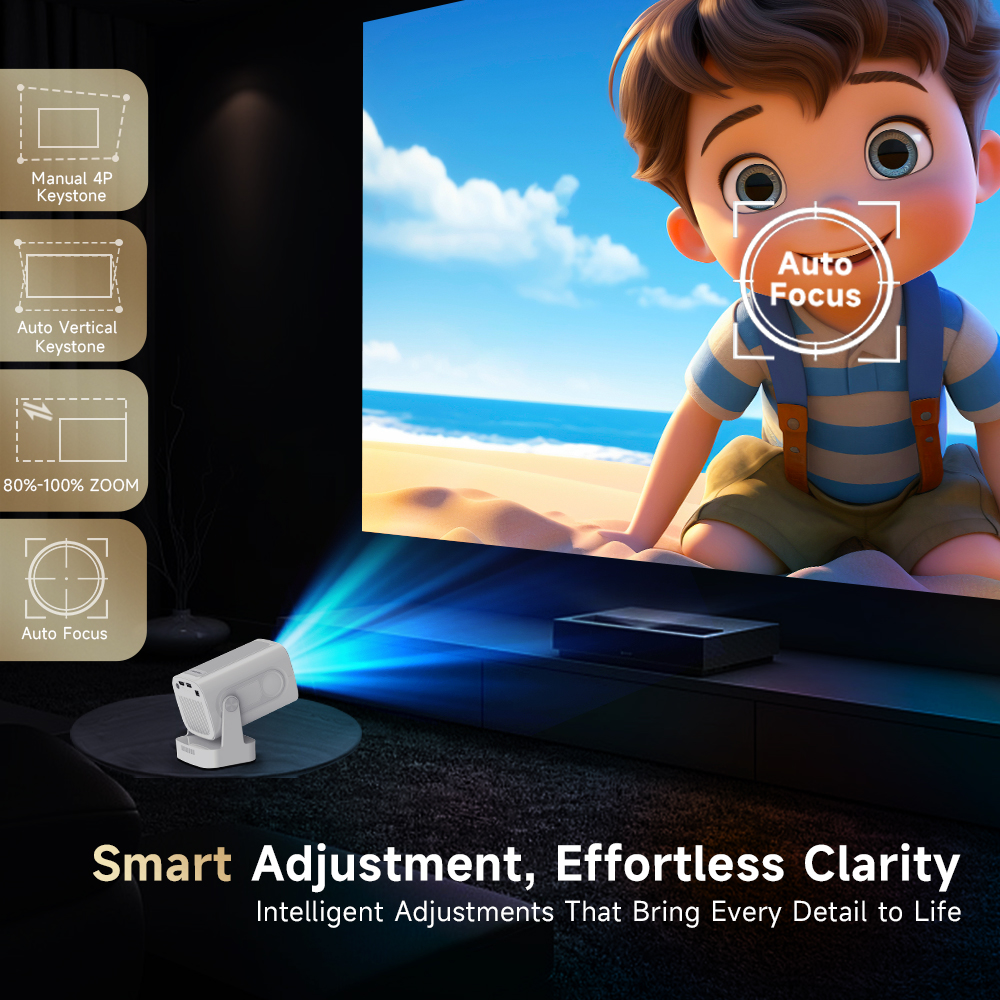 Magcubic HY310 Android 11-projector 4K Native 1080P Autofocus Native 330ANSI Dual Wifi BT5.4 Air Mouse Voice Home Outdoor Movie