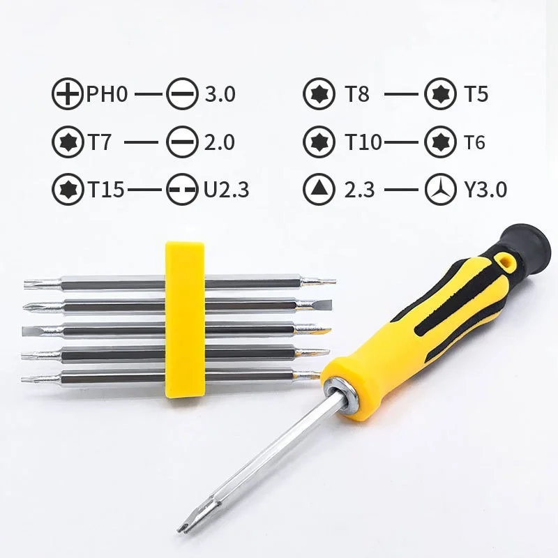 12 in 1 Magnetic Screwdriver Set Cross Flat Bits Multifunction Precision Tool for Home Maintenance