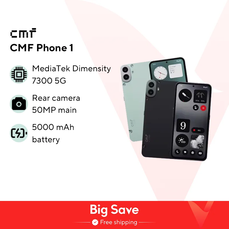 Global Version CMF โทรศัพท์ 1 สมาร์ทโฟน 6.67 "120Hz Super AMOLED หน้าจอ MTK ขนาด 7300 33W Fast CHARGING 50MP กล้อง
