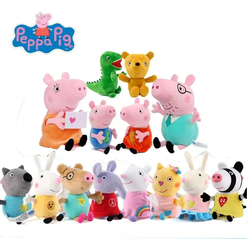 Peppa Pig Figuur Pluche Pop George 8 Vrienden Cartoon Model Anime Varken Vader Moeder Knuffel Voor Kinderverjaardagscadeau