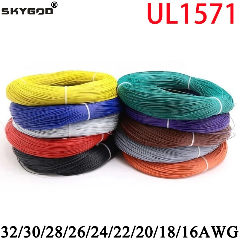 Провод UL1571, 5/10 м, 32 30, 28, 26, 24, 22, 20, 18, электронный кабель 16AWG, изолированная из ПВХ луженой меди, экологическая светодиодная линия