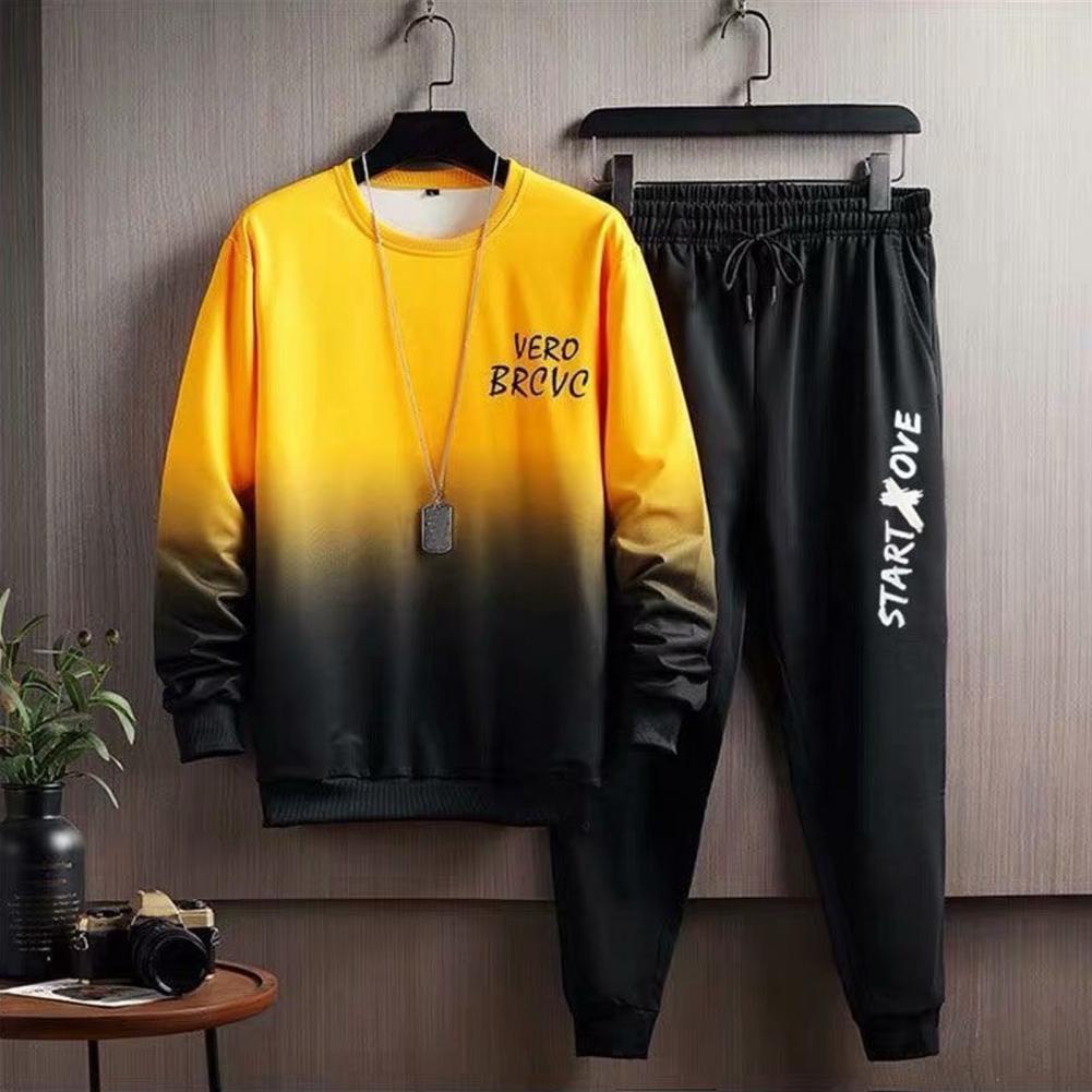 Chándal clásico de moda para hombre, Jersey holgado de dos piezas + conjunto de pantalones para correr al aire libre, tendencia Waffle Ger, primavera y otoño, 2023