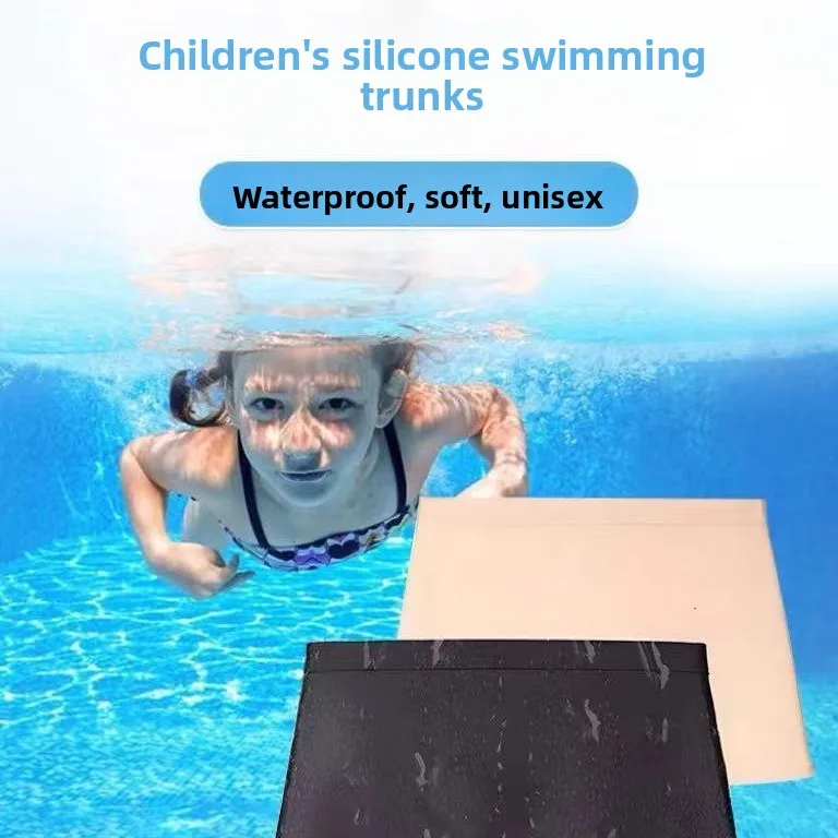 Jungen und Mädchen, wasserdichte Silikon-Badehose, Mädchen-Badehose, Jungen, professionell, viereckiges Silikon, hochelastisch