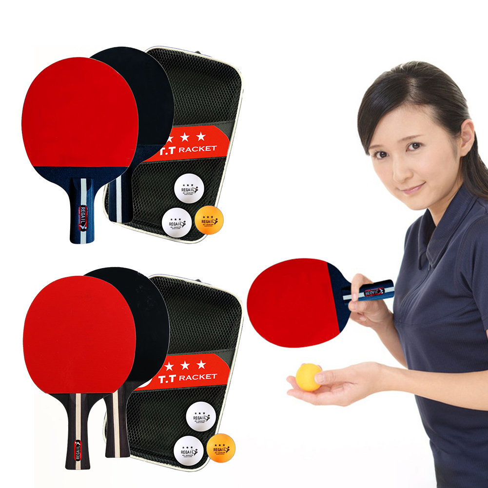 Raquette de tennis de table professionnelle avec sac, 2 raquettes et 3 raquettes de ping-pong, jeu d'entraînement pour débutants